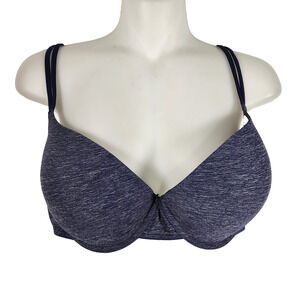Aerie Womens Sunnie Demi Bra Heathered Blue 38DD Underwire T Shirt Adjustable